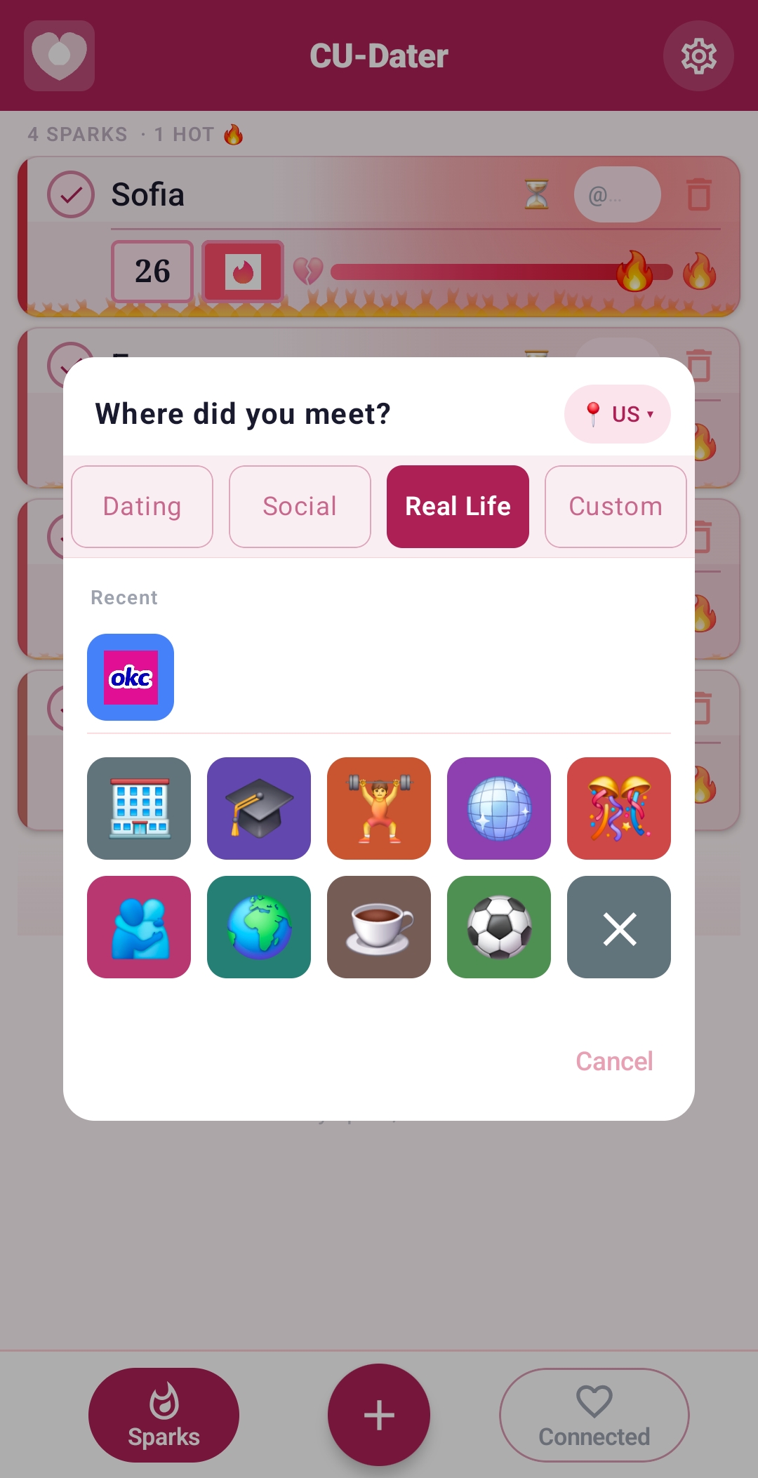 Real life origin picker